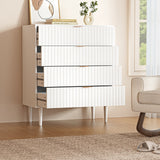 NNEED 4 Chest of Drawers Tallboy White Gold
