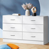 NNEED 6 Chest of Drawers Aluminum Handles White