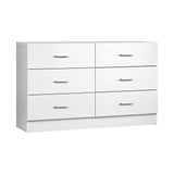 NNEED 6 Chest of Drawers Aluminum Handles White