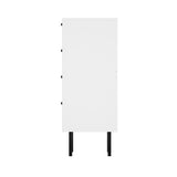 NNEED 4 Chest of Drawers Tempered Glass Doors White