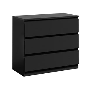 NNEED 3 Chest of Drawers Lowboy Dresser Table Black