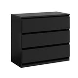 NNEED 3 Chest of Drawers Lowboy Dresser Table Black