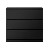 NNEED 3 Chest of Drawers Lowboy Dresser Table Black