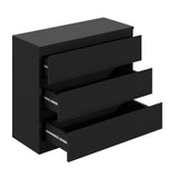 NNEED 3 Chest of Drawers Lowboy Dresser Table Black
