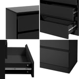 NNEED 3 Chest of Drawers Lowboy Dresser Table Black