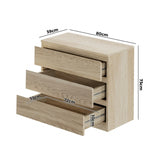 NNEED 3 Chest of Drawers Lowboy Dresser Table Natural