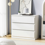 NNEED 3 Chest of Drawers Lowboy Handle-Free White