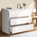 NNEED 3 Chest of Drawers Lowboy Handle-Free White