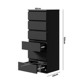 NNEED 6 Chest of Drawers Tallboy Dresser Table Black