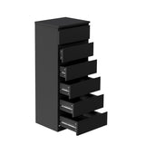 NNEED 6 Chest of Drawers Tallboy Dresser Table Black