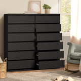 NNEED 6 Chest of Drawers Tallboy Dresser Table Black