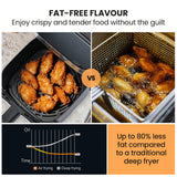NNEMB 6L Air Fryer, Electric Digital Airfryer with Viewing Window, Silver