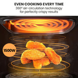 NNEMB 6L Air Fryer, Electric Digital Airfryer with Viewing Window, Silver