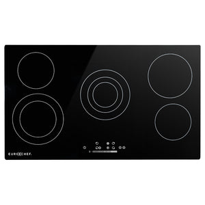 NNEMB 90cm 5 Zone Ceramic Cooktop, 8900W Electric, FlexiZone Adjustable Size Hobs, Touch Controls