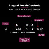 NNEMB 90cm 5 Zone Ceramic Cooktop, 8900W Electric, FlexiZone Adjustable Size Hobs, Touch Controls