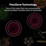NNEMB 90cm 5 Zone Ceramic Cooktop, 8900W Electric, FlexiZone Adjustable Size Hobs, Touch Controls