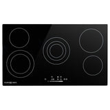 NNEMB 90cm 5 Zone Ceramic Cooktop, 8900W Electric, FlexiZone Adjustable Size Hobs, Touch Controls