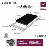 NNEMB 30cm 2 Zone Induction Cooktop, 3300W Electric, Touch Controls