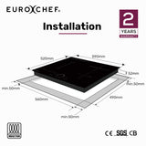 NNEMB 60cm 4 Zone Induction Cooktop, 7200W Electric, FlexZone Function, Touch Controls