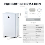 NNEMB 3.5kW Portable Air Conditioner, with Dehumidifier Mode & Fan Cooler