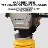 NNEMB 77KG 285 x 345mm Tamping Rammer, 10kN 6.5hp, w/ Transport Wheel Kit, Compactor for Soil Sand Gravel Asphalt - BRM-700