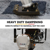 NNEMB 77KG 285 x 345mm Tamping Rammer, 10kN 6.5hp, w/ Transport Wheel Kit, Compactor for Soil Sand Gravel Asphalt - BRM-700