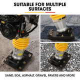NNEMB 77KG 285 x 345mm Tamping Rammer, 10kN 6.5hp, w/ Transport Wheel Kit, Compactor for Soil Sand Gravel Asphalt - BRM-700