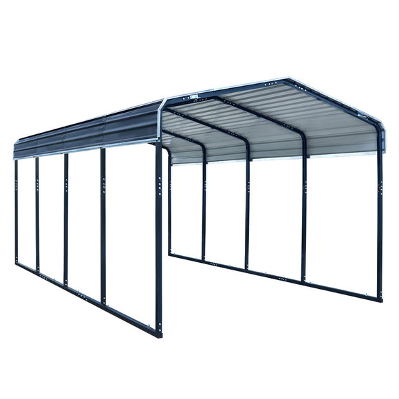 NNEMB Single Carport 3.3 x 6 x 2.8m, with Galvanised Steel Frame and Powder Coated Gable Roof, Vehicle Shelter for Car Vehicle Boat Tractor Agricultural