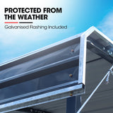 NNEMB Single Carport 3.3 x 6 x 2.8m, with Galvanised Steel Frame and Powder Coated Gable Roof, Vehicle Shelter for Car Vehicle Boat Tractor Agricultural