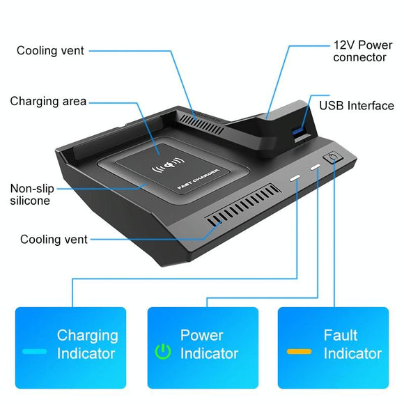 Wireless Charger For Mercedes-Benz C Class - 10W Qi Standard Quick Charge - 2015-2021-1915197101311135745