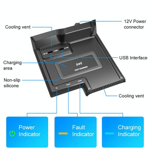 Wireless Charger For Toyota Avalon 2019-2021 - 10W Quick Charge-1915197164598988801