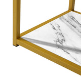 NNEED Console Table Metal Frame 3-tier White&Gold