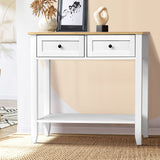 NNEED Console Table Hallway 2 Drawers Display Shelf