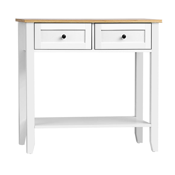 NNEED Console Table Hallway 2 Drawers Display Shelf
