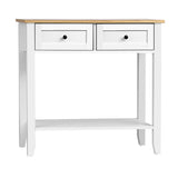 NNEED Console Table Hallway 2 Drawers Display Shelf