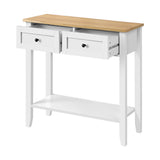 NNEED Console Table Hallway 2 Drawers Display Shelf