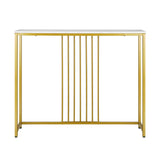 NNEED Console Table Marble-like Tabletop Steel Frame