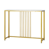 NNEED Console Table Marble-like Tabletop Steel Frame