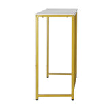 NNEED Console Table Marble-like Tabletop Steel Frame