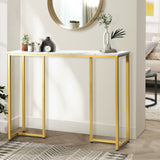 NNEED Console Table Marble Effect Hall Display White&Gold