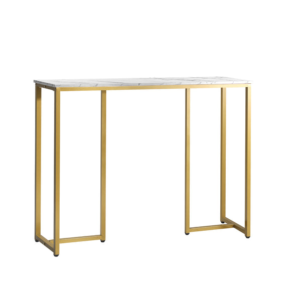 NNEED Console Table Marble Effect Hall Display White&Gold