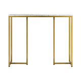 NNEED Console Table Marble Effect Hall Display White&Gold