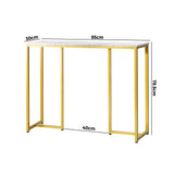 NNEED Console Table Marble Effect Hall Display White&Gold