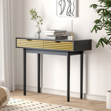 NNEED Console Table with 2 Storage Drawer Black