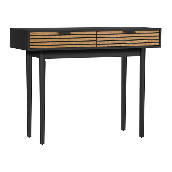 NNEED Console Table with 2 Storage Drawer Black