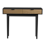 NNEED Console Table with 2 Storage Drawer Black