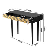 NNEED Console Table with 2 Storage Drawer Black