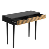 NNEED Console Table with 2 Storage Drawer Black