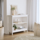 NNEED 3-Tier Console Table Open Shelf Wooden White