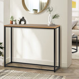 NNEED Console Table Wooden Tabletop Black&Wood